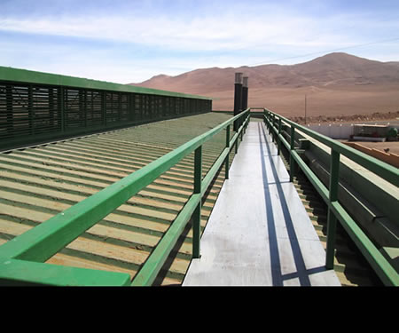 View of the incinerator stacks and the Atacama Desert.